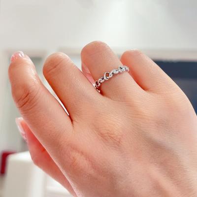 China New Arrival Designer Jewelry Brand High Quality 925 Sterling Silver Charm Bright Shiny Jewelry Design Heart Braid Luxury Ring Lead Free Nickel Free for sale