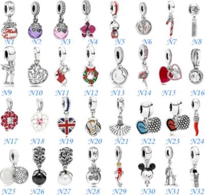 China Lead Free Nickel Free Luxury Brand Jewelry For Women Enamel Animal Cartoon Characters Silver Pendants For Women Chunky Bracelet Making DIY Brand for sale