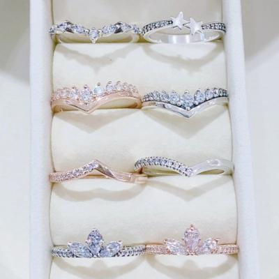 China FASHIONABLE Luxury Zircon Silver Charms For Jewelry Making Rings For Girls High Quality Rings For Making Fashion Jewelry Rings for sale