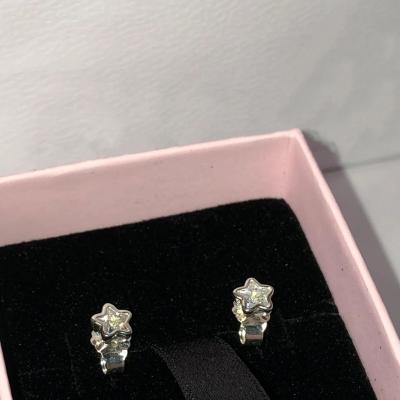 China Fashion 2023 Lead Nickel Free Luxurious Jewelry Earrings 925 Sterling Silver Plated Star Diamond White Stud Earring Findings for sale