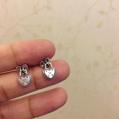 China Sterling Silver Nickel-Free Lead-Free Tiny Brand 925 Jewelry Accessories Women's Love Heart Lock Nickel Free Stud Set Earrings Wholesale for sale