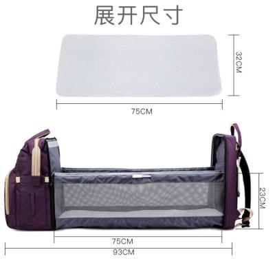 China With Large Capacity Wholesale Travel USB Good Quality Fashion Portable Moms Diaper Bags Backpack With Bed for sale