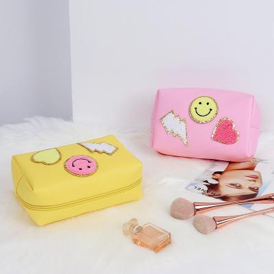 China Convenient Cheap Personal Portable Makeup Organizer Patch Fashion Cosmetic Bag Storage Zipper Travel For Girls for sale