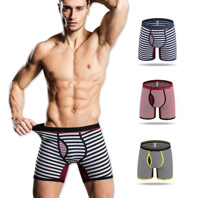 China Bahoto 2021 High Quality Men's Boxer Fitness Sport Breathable Wholesale Cotton Elastic Spandex Men's Boxer Briefs Underwear for sale