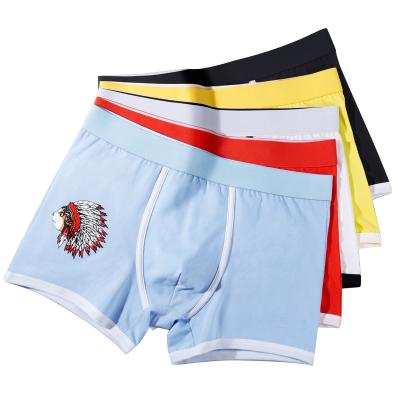 China Breathable Men Fashion Cotton Spandex Man Underwear Panties Boxer Briefs Custom Embroidery Logo Underwear Boxers Briefs for sale