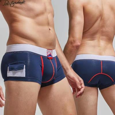 China Wholesale High Quality Breathable Men Underwear With Pocket Fashion Design 95% Cotton 5% Spandex Underwear for sale