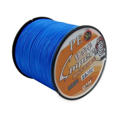 China High Strength Blue Multicolor Strand 8 Level Direct Selling Super Power PE Braided Fishing Line for sale