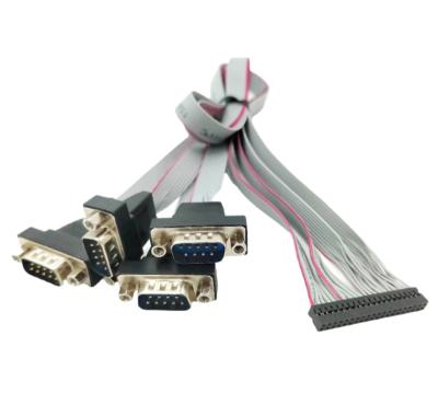 China COMPUTER Mulit 9 Pin DB9 Male RS232 Cable to Dupon 2.0 2*20p Female Ribbon Cable Assembly for sale