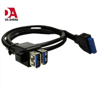 China COMPUTER IDC 20 Pin to Dual USB 3.0 Female Extension Cable for sale