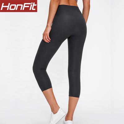 China Wholesale Antibacterial Yoga Pants Fitness Women OEM Waist Capris Tops Exercise Training Gaiters for sale