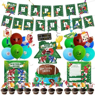 China Disposable New spot football theme party decoration banner invitation card balloon decoration set for sale