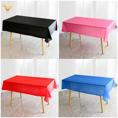 China / Spot solid color thickened 4 silk tablecloth red black royal blue pink disposable tablecloth wholesale customization for sale