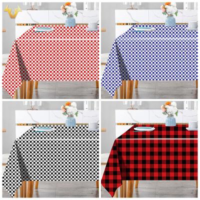 China Waterproof New thickened 4S checkered tablecloth red white white blue white Christmas disposable tablecloth wholesale customization for sale