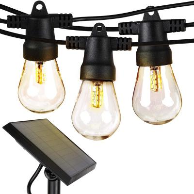 China Dimmable Solar Powered Outdoor String Lights 48 Ft Vintage Edison Bulbs Led Lights For Bedroom for sale