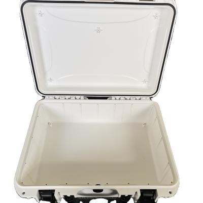 China Hard Plastic Dustproof Shockproof Equipment Waterproof White Crate Plastic Carrying Case With Handle for sale