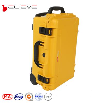 China Small Waterproof Portable Hard Plastic Case Yellow Dustproof Shockproof Waterproof Case For Instrument Tools Bullet With Folder Pocket for sale