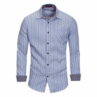 China Long Sleeve Cotton Anti-pilling Geo'Peck Plus Size Men Regular Fit Shirt Stripe Shirt for sale