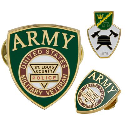 China Military Lapel Pin Logo Badge Soft Enamel Custom Metal Wholesale Insignia From Europe China Factory for sale