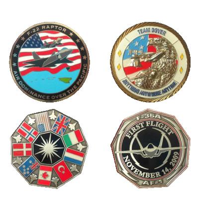 China Custom Colorful Europe Logo 3D Metal Cartoon Style Game Engraved Enamel Coins Challenge Coin for sale