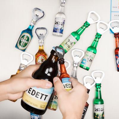 China Custom Viable Magnetic Bottle Opener Fridge Decoration Viable Logo Beer Bottle Can Opener for sale