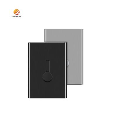 China RFID Blocking Protect Logo Design Business Portable Slim Stainless Steel Metal Business Card Holder Custom Made for sale