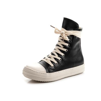 China Around 2021 New Hot Selling Big Size High Top Boot Women's Lace-Up Leather Upper Thick Boots for sale