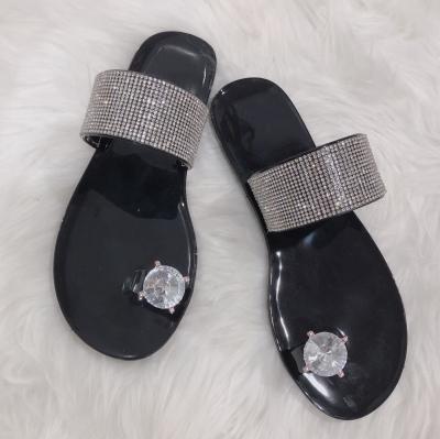 China Lightweight Fashion Glitter Sandals Plus Size Shoes Rhinestone Slippers For Women And Ladies for sale