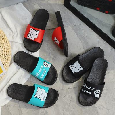 China New Style Lightweight Soft Cool Indoor Women's Home Slippers Shoes Animal Cartoon Lucky Cat Paw Cute Slippers for sale