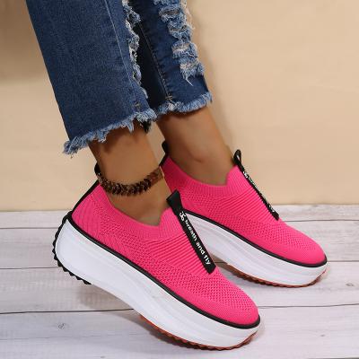 China 2022 new fashion trend women's sport shoes thick unique women's shoe knitted women's casual shoes for sale