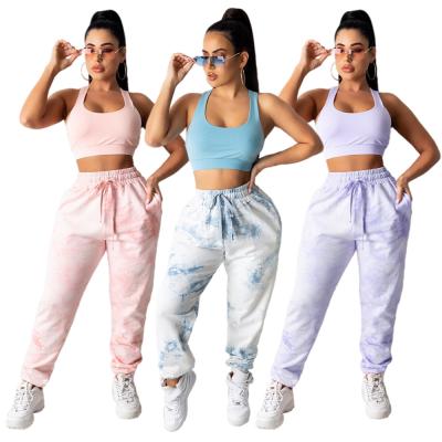 China 2022 New Design Anti-wrinkle Cargo Pants Custom Women's Knitted Sport Long Pants Women Tracksuit for sale