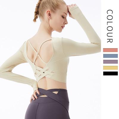 China Yoga Clothes Breathable Sports Suit Breathable Tops Sexy Line Solid Bra for sale