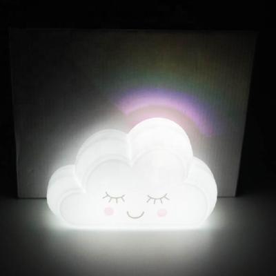 China Plastic Bedroom Cloud Shape LED Night Light with Rainbow Projector and Emotion Icon Sticker for Bedroom Home Decorations for sale