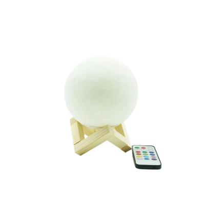 China Room 3D Printing 12.5cm Battery Power 2/3 Color Moon Lamp In Bedroom Bookcase Night Light 12 Colors With Remote Home Decor for sale