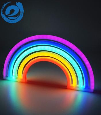 China Romantic Curved Rainbow Rainbow Night Light Lamp Modern Decoration Table Lamp Rainbow for sale