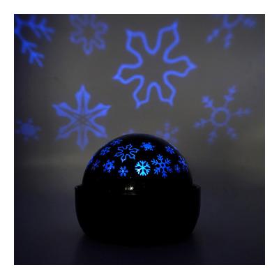 China Commercial Amazon Christmas Star Projector Light Snowflake Atmosphere Light Spherical Projector Light Rotating Dreamy Romantic Blue for sale