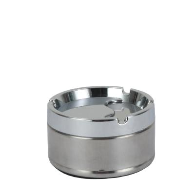 China 430 stainless steel windproof rotating ashtray with self-extinguishing cover ashtray for sale