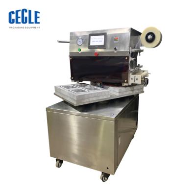 China MAP Tray Sealer, Modified Atmosphere Packaging Machine, Manual Food Tray Sealing Vacuum Food Machine with Nitrogen Filling for sale