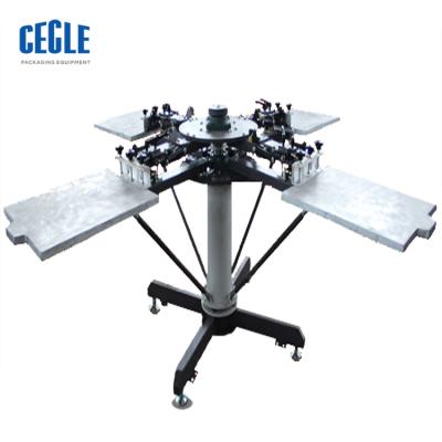 China Other Best Manual 6 Color 6 Station Rotary Carousel Multi Color T-shirt Silk Screen Printing Machine For Small Business for sale