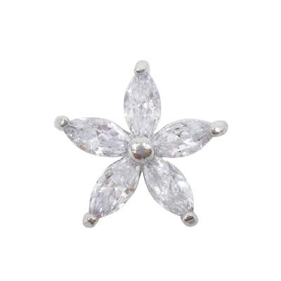 China Dry Cleaning New Arrival Leg Star Shape Zirconia Brass Sewing Buttons For Garment for sale