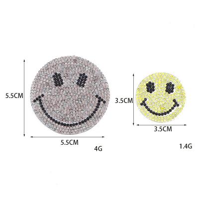 China Good quality handmade smile logo hotfix rhinestone patch for ladies clothes for sale