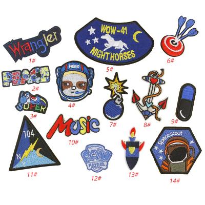 China Handmade cute blue color theme embroidered custom patch for diy accessories for sale