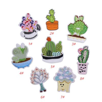 China 3D Plant Potting Design Higher Quality Succulent Decoration Iron Patches For Bags for sale