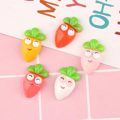 China Europe Resin Hair Accessories Carrot Design Cute Colorful Flat Back Resin Hair Accessories For Kids Hair Accessories for sale