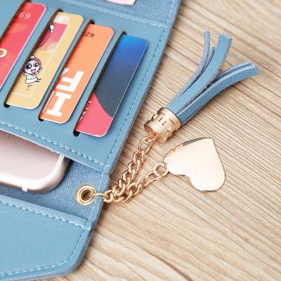 China Simple Female Wallet Card Holder Tassel Buckle Wallet for sale