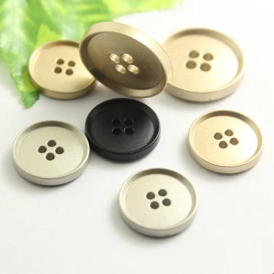 China Dry Cleaning 20 Mm Metal Design Button 4 Black Hole New Decorative Around Sewing Alloy 20 Mm Metal Button 4 Black Hole for sale