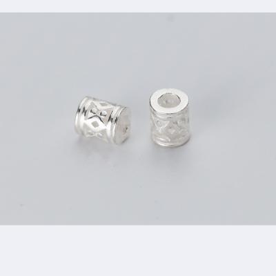 China Jewelry Making Hot Sale 925 Silver Retro Loose Beads Tube For DIY Handmade Jewelry Beaded Accessories Spacer Beads B0117 for sale