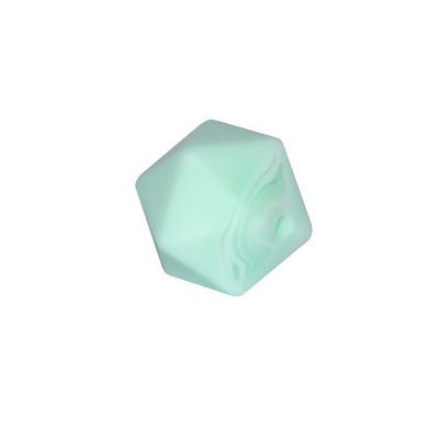 China Single Bead Diy DIY 17MM Icosahedron Silicone Loose For Baby Bead Teether Necklace Nipple Chain Accessories B0086 Molar Silicone for sale