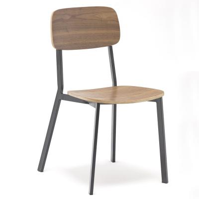 China Stackable Modern Style Metal Restaurant Dining Chair Home Furniture Wooden Chair for sale