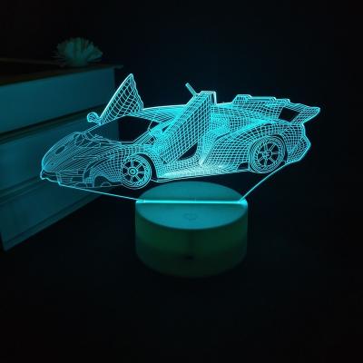 China Small Automotive Acrylic 3D Night Light Promotional Gift Decorative Customize Car Led 3D Night Light Display for sale