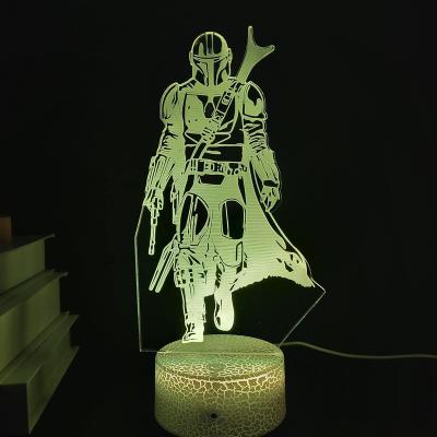 China Modern Custom Acrylic Anime Small LED Table Lamp AI Shape Sleep Comic RGB 7 Color For Kids for sale